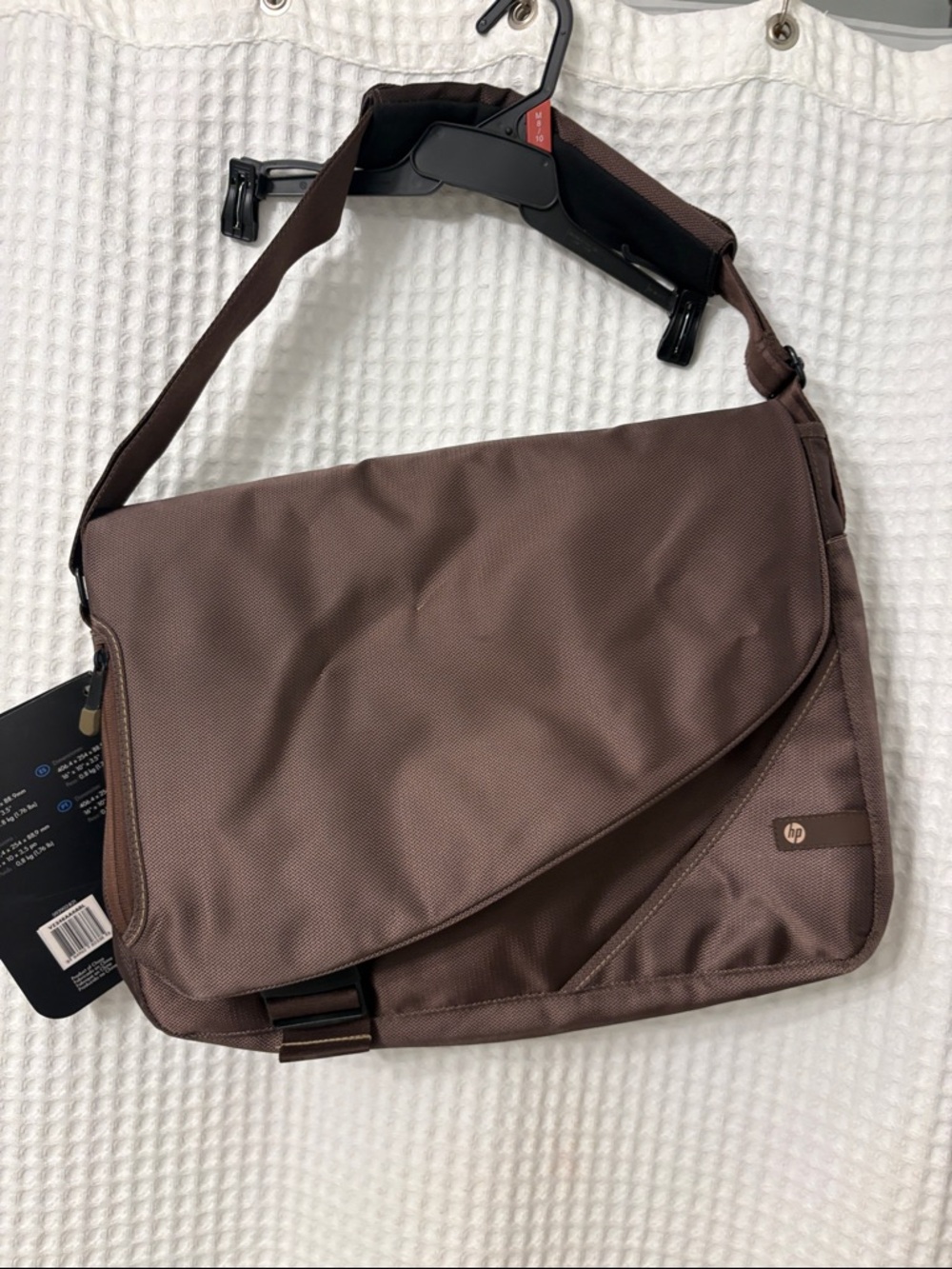 HP Brown Nylon Messenger Bag with Adjustable Strap